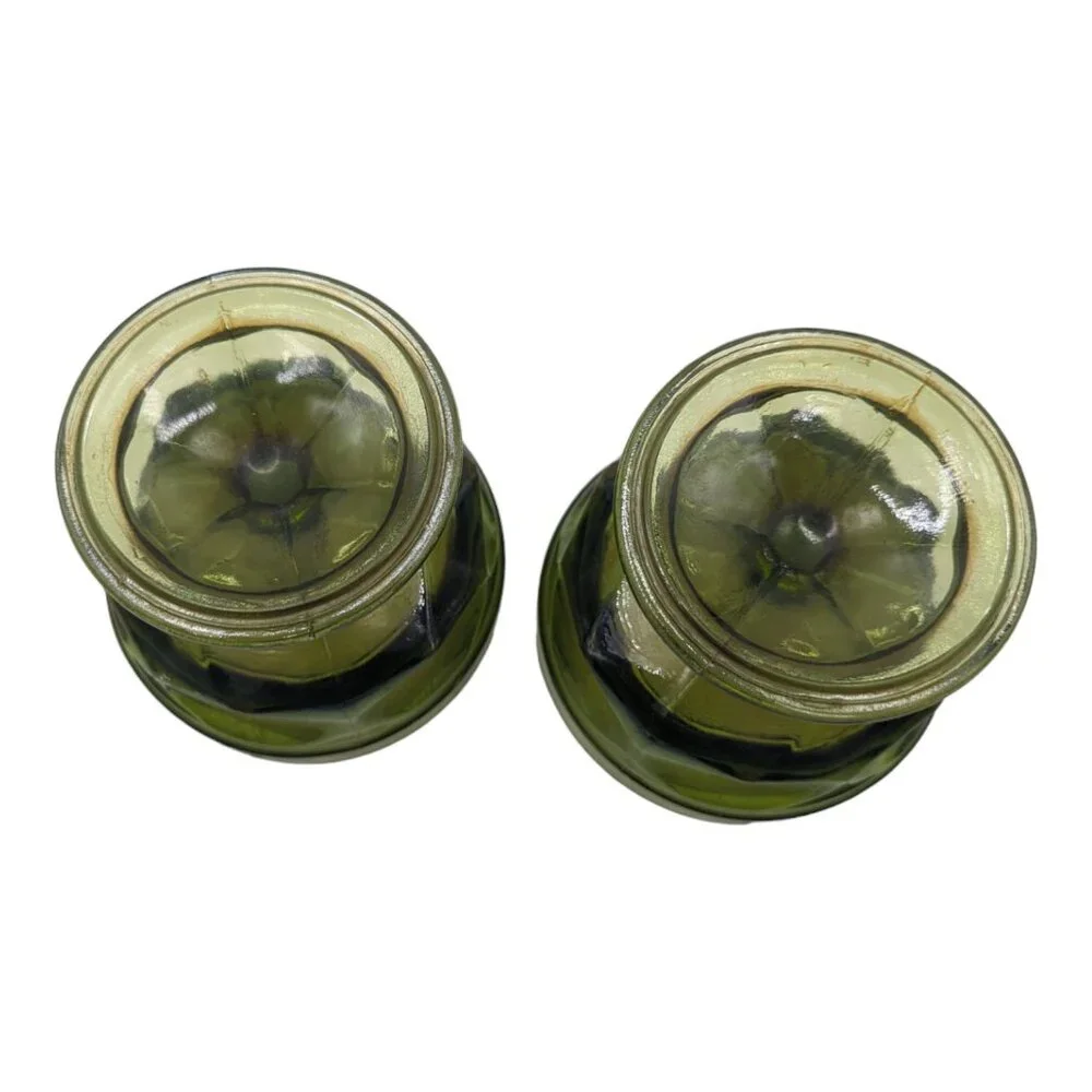 Green Indiana Glass Company Set of 2 Dessert Sherbet Goblets 3.25